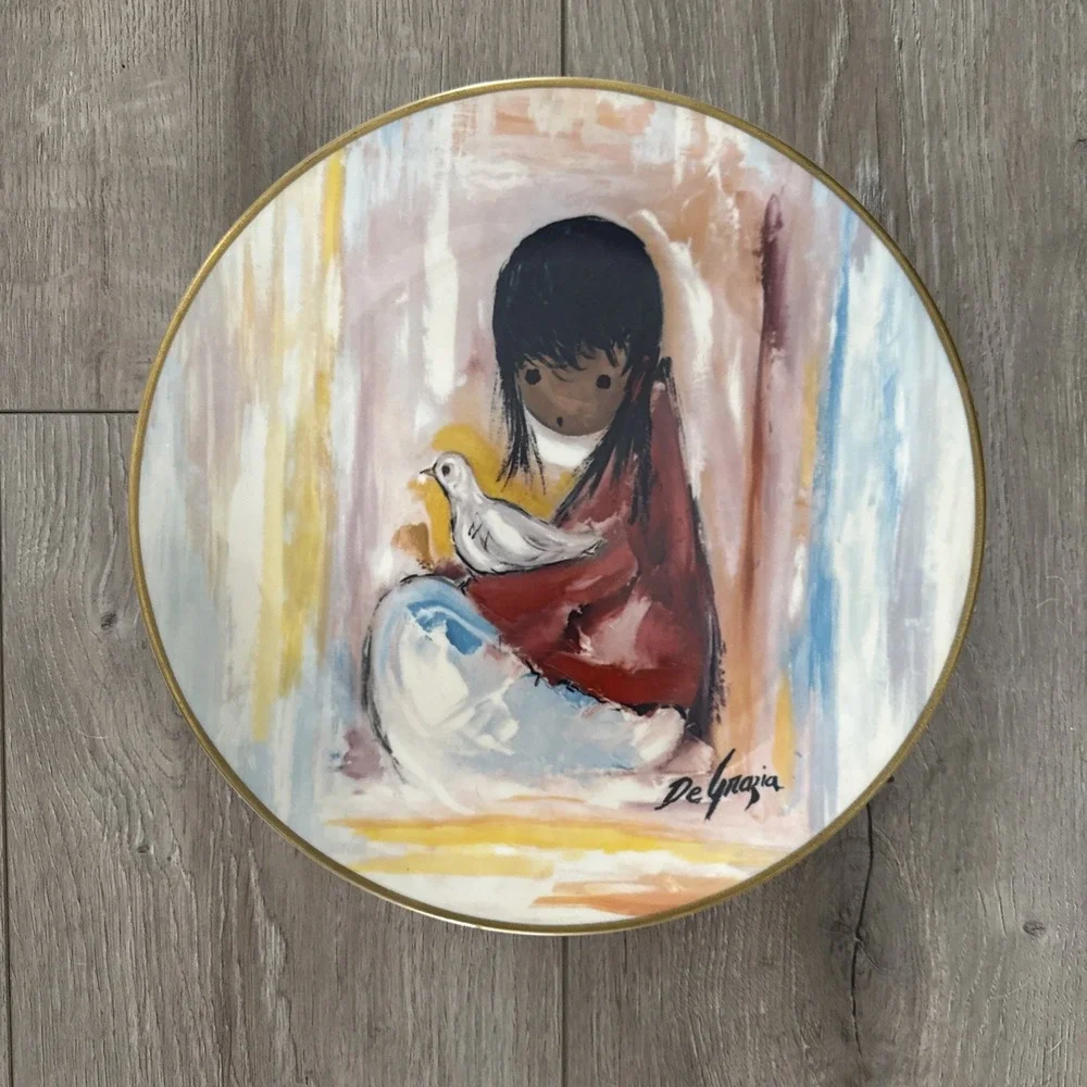 Vintage De Grazia Collector Plates 1977‎ The Flower Girl & 1978 The White Dove